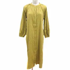 グローバルワーク GLOBAL WORK シャツワンピース ひざ丈 F 黄緑 ライトグリーン /YK