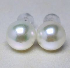 大粒 8.8mm あこや真珠 ピアス あこやパール ピアス ピンク系 65 