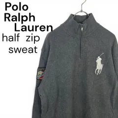 t2238 海外古着  ポロラルフローレン ハーフジップ スウェット　メンズトレーナー  グレー　　ユニセックススウェット