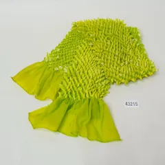 帯揚げ 七五三 七歳用 合繊 総絞り 黄緑色 女児 女の子 7才 7歳 七才 NO43215