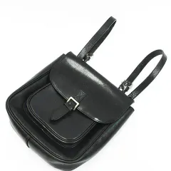 agnes b. アニエスベー リュック レザー ロゴ型押し ブラック レディース TO.822 LF005-08-0311④