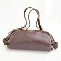IL BISONTE キャンディーバッグ レザーキャンバスコンビ 革 トート ボストン トートバッグ ブラウン レディース イルビゾンテ【中古】5-0309G∞