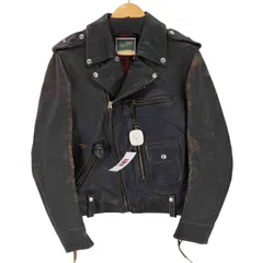 ザフラットヘッド the flat head 馬革 TALONジップ 裏地チェック ダブルライダースジャケット メンズ  38