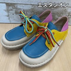 新品】パッチワーク 本革 レースアップシューズ マルチ 24.0