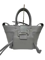 【中古】TOD'S トッズ バッグ 2WAY レディース レザー グレー ダブルT＿s29＿セルモアから出品＿s-0147-r29