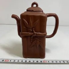 中国古玩　朱泥急須B　幅約13㎝　東S8-0311①