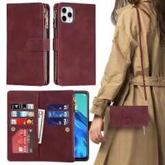 《訳あり新品★外箱にキズ・汚れあり・中身は新品です》iPhone11 pro ケース 手帳型 ショルダー  ストラップホール付