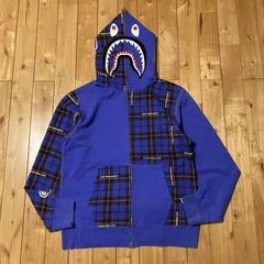 ★XL★ Crazy Check シャーク パーカー shark full zip hoodie a bathing ape BAPE エイプ ベイプ アベイシングエイプ チェック wi8