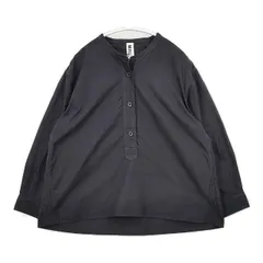 MHL. 595-2253510 SOFT HOPSACK プルオーバー シャツサイズ1 定価26400円 長袖シャツ 22AW ブラック レディース エムエイチエル【中古】5-1229M∞