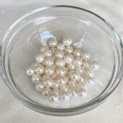 あこや真珠 7~8mm 55粒 両穴 セミラウンド A-26