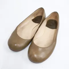 R.U. フラット レザー パンプス カーキ レディース アールユー【中古】6-0127G◎