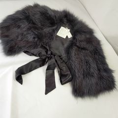 MONCLER 黒 ファー マフラー コヨーテ - メルカリ