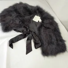 未使用 ショール リアルファー （フォックス）グレー Mサイズ T984