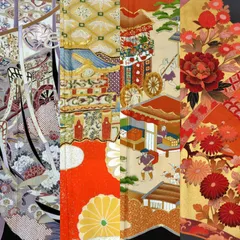 【4999円均一】豪華★ リユース 黒留袖 4枚 まとめ売り 作家物 落款あり 御所車 祇園祭 風景 屏風 牡丹 石楠花 菊 梅 笹 ワインレッド モダン アンティーク リメイクに リサイクル着物