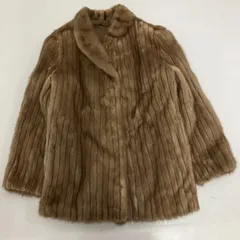 ◆ブランド不明 毛皮・ファーコート ミディアム丈 アウター 詳細不明 ブラウン系 サイズ不明 レディース 古着