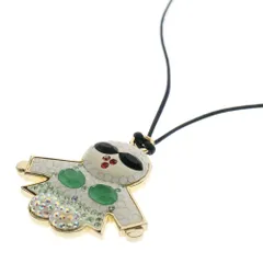 SWAROVSKI (スワロフスキー) 人形 モチーフ ラインストーン パヴェクリスタル ペンダント ネックレス ゴールド/ホワイト