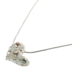 SWAROVSKI (スワロフスキー) ハートモチーフ マルチカラー ラインストーン パヴェクリスタル ペンダント チェーンネックレス シルバー/ホワイト レディース