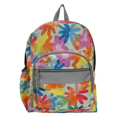 L.L.Bean(エルエルビーン) リュックサック美品  - ライトブルー×オレンジ×マルチ 花柄