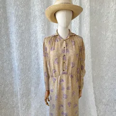 USAヴィンテージ Nicole Miller for P.J.WALSH 花柄ワンピース ロングシャツワンピース 総柄  ゆったりシルエット レトロ レディース古着