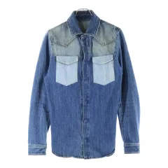 VALENTINO (ヴァレンティノ) ユーズド加工 ポケットデザイン ウエスタン スナップボタン デニム シャツ ジャケット インディゴ KV0DCF2531Nのサムネイル