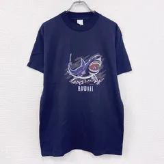 古着 used　～00s　半袖プリントTシャツ　アニマルT　サメ　HAWAII　スーベニア　ヴィンテージ　紺　ネイビー　Lサイズ