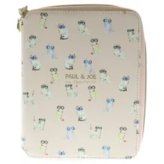 PAUL&JOE (ポールアンドジョー) ロゴプリント キャット 猫 総柄 ラウンドジップ 手帳ケース ブックカバー ピンクのサムネイル