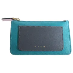 MARNI (マルニ) フラグメントケース カードケース 名刺入れ 小物入れ ブルー×グレー レザー ゴールド金具のサムネイル