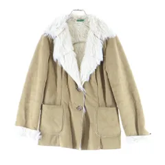 NO BRAND (ノーブランド) united colors of benetton ベネトン フェイクスウェード ファーライニング 2B テーラードジャケット ベージュ レディース