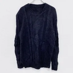 古着 used　ケーブルニットセーター　黒　ブラック　Lサイズ