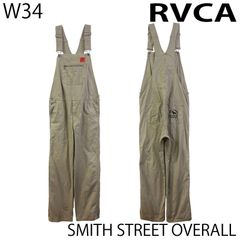 【USED／W34】RVCA x SMITH STREET オーバーオール カーキ