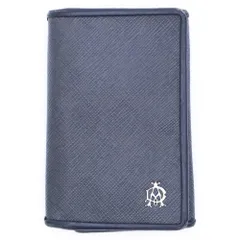 dunhill (ダンヒル) ロゴプレート PVC レザー キーケース キーホルダー シルバー金具 グレー/ブラック