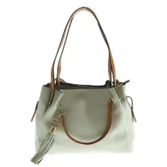 RODESKO (ロデスコ) レザー タッセル フリンジ バイカラー 2WAY ハンド ショルダーバッグ ゴールド金具 グレー/ブラウン