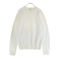 SAINT LAURENT PARIS (サンローランパリ) デストロイ加工クラッシュニット クルーネック長袖セーター ホワイト 604798 YALO2のサムネイル