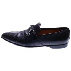GUCCI (グッチ) ホースビット レザー ローカットシューズ ローファー シルバー金具 ブラック 190004