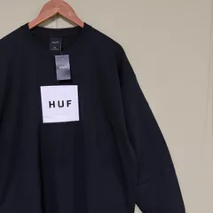HUF ハフ BOX LOGO L/SL TEE ロンT ロングスリーブ カットソー 21MTS80069 ロゴ シンプル BLACK / WHITE 黒 XXL 大きめ タグ付き