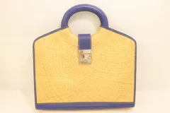 【中古】 SAZABY レディースカゴバッグ -- カゴバッグ SAZABY -- ベージュ 肌色 青 ブルー 無地