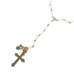 Samantha Tiara (サマンサティアラ) ラインストーン付クロス/ハートモチーフペンダントネックレス ゴールド