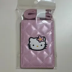 未開封 ハローキティ ネックレス 財布 フラワー ピンク キルト カードホルダー