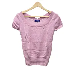 Burberry Blue Label(バーバリーブルーレーベル) 半袖セーター サイズ38 M レディース - ライトピンク クルーネック