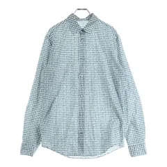 HERMES (エルメス) セリエ カフスボタン Hロゴ総柄プリント 長袖シャツ グリーンのサムネイル