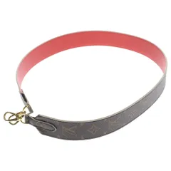 LOUIS VUITTON (ルイヴィトン) モノグラム ショルダーストラップ ブラウン×レッド PVC ゴールド金具