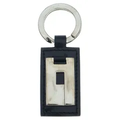 GUCCI (グッチ) キーリング キーホルダー バッグチャーム ブラック レザー シルバー金具