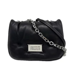 ★3日以内返品可★ 美品 MAISON MARGIELA メゾンマルジェラ グラム スラム フラップ スモール SB1WG0019 ショルダーバッグ ブラック ラムスキン レディース