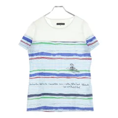 CASTELBAJAC (カステルバジャック) ボーダー柄プリント クルーネック 半袖Tシャツ カットソー ホワイトのサムネイル