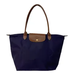 LONGCHAMP(ロンシャン) ショルダーバッグ ル・プリアージュオリジナル パープル×ダークブラウン 折りたたみ レザー