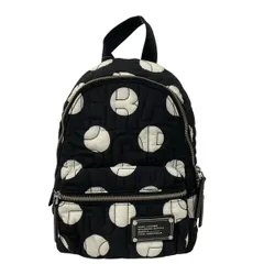 MARC JACOBS(マークジェイコブス) リュックサック - 黒×白 キルティング/ドット柄/ミニバッグ