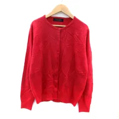 ユナイテッドアローズ UNITED ARROWS closet story ニットカーディガン ラウンドネック ミドル丈 無地 ボルドー /HO39