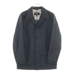 BURBERRY BLACK LABEL (バーバリー ブラックレーベル) 裏地チェック 4ポケット ポリエステル ジャケット ブラック BMP68-207-09