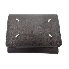 Th1008991 メゾンマルジェラ 4ステッチ 三つ折り財布 SA3UI0017 P4745 本革 ブラック Maison Margiela 超美品・中古