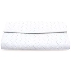 BOTTEGA VENETA (ボッテガヴェネタ) イントレチャート ロングウォレット 二つ折り長財布 カードケース ホワイト レザー